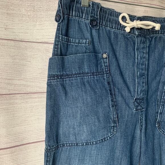 We The Free Free People Denim Jeans Cargo Utility Pants Drawstring Size S - Picture 10 of 14